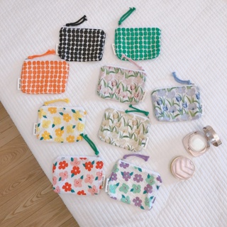 Mini Simple Floral Pattern Storage Bag Wristlet