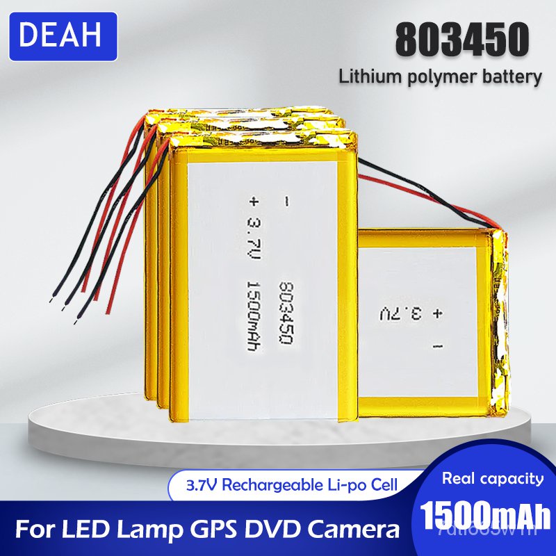 Batteria Li-Po 803450 1500mAh 3.7V 3Pin JST-SH Per Fotocamera GPS - XINJ 15 Mesi Garanzia