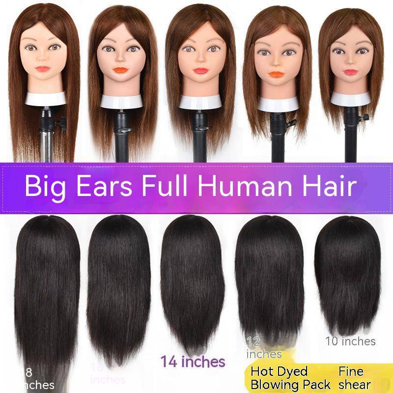 100% Salon Real Human Hair Training Head Hairdressing Practice