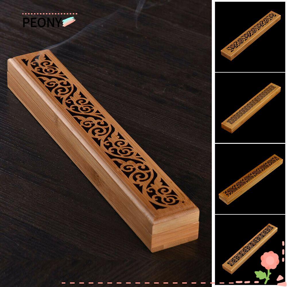 PEONY Handcraft Incense Holder Aromatherapy Censer Bamboo Incense Box ...
