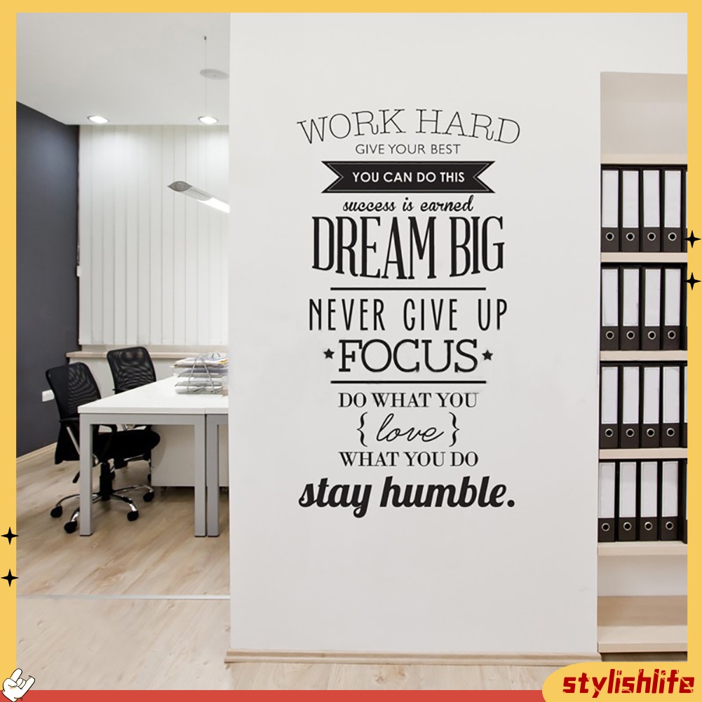 {stylishlife} Work Hard Dream Big Inspirational Quote Wall Art Sticker ...