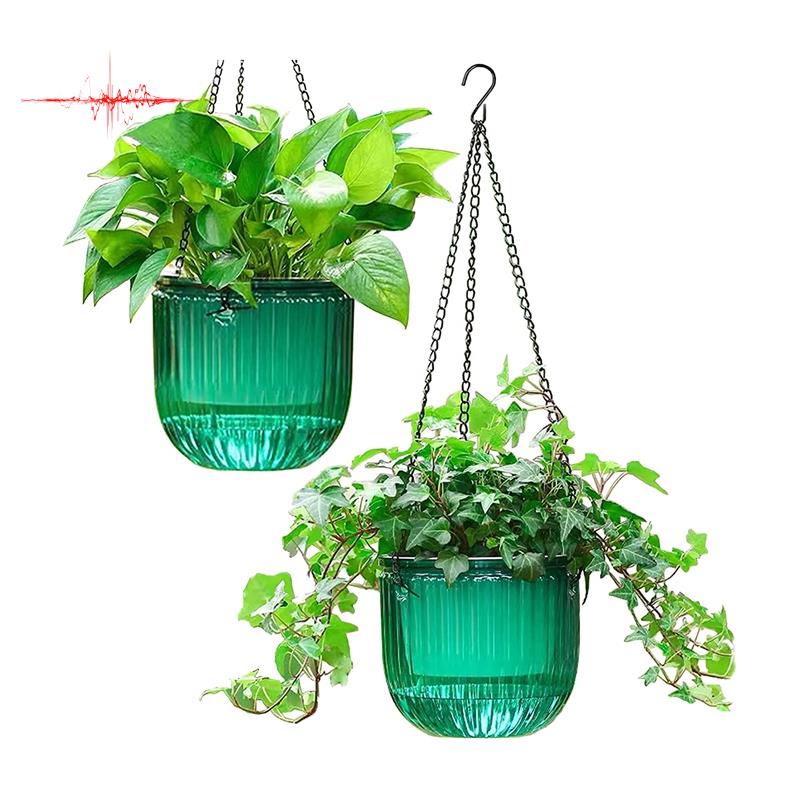 2 Pack Self Watering Planters Hanging Plant Pot Indoor Hanging Flower