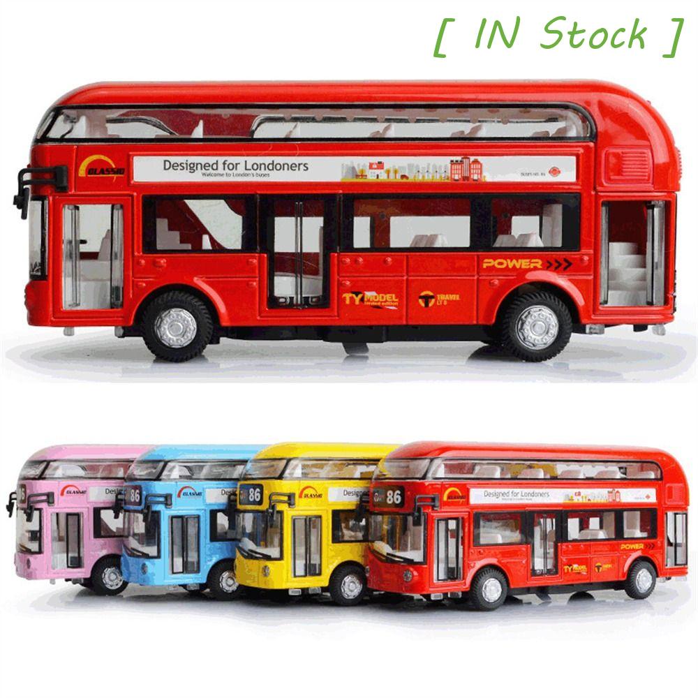 [ IN STOCK ] London Bus Toy 17Cm Gift for Boy Vehicle Set Toy Vehicles Car Bus Model FLashing