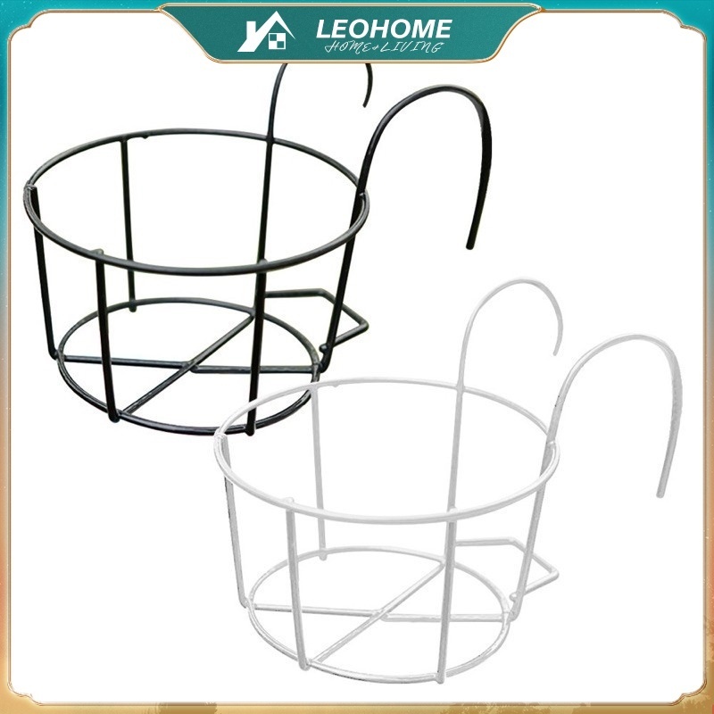 Hanging Plant Iron Racks Fence Balcony Round Flower Pot Garden | Shopee ...