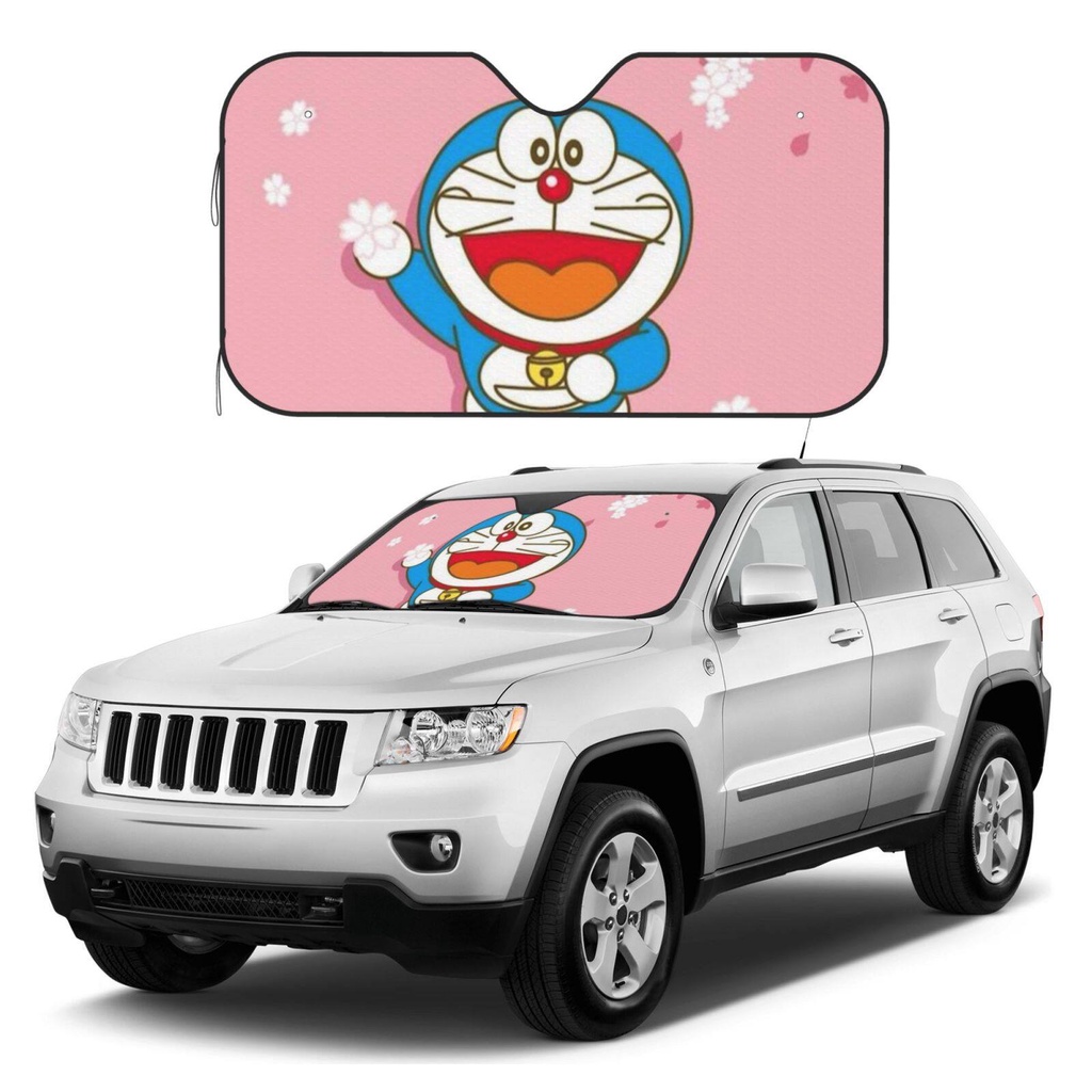 Doraemon Car Sunshade Front Windshield Sun Shade Hardened Sun Visor Shield Cover Foldable Reflector for Car Truck SUV