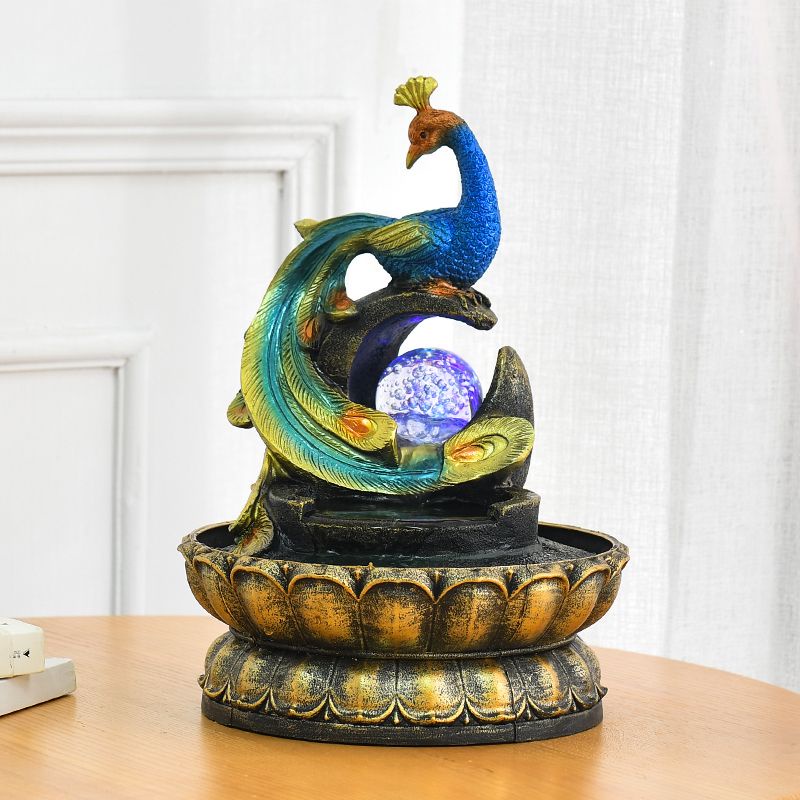 Feng Shui Ornaments Flowing Water Ornaments Peacock New Chinese Style