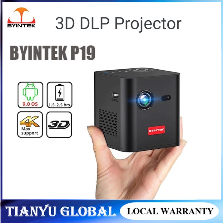BYINTEK P19 3D projector Portable Smart Android 9.0 Support WiFi ...