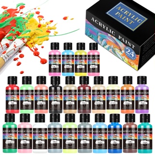 24 Colors 60ml Professional Acrylic Paint Set Waterproof Fabric Paints  Drawing Fabric Set Art Supplies For