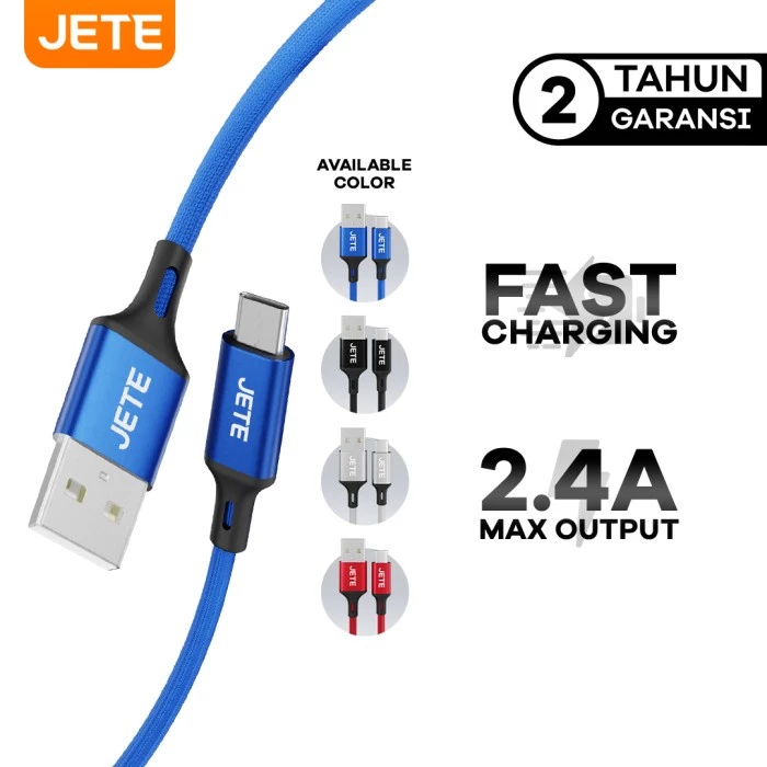 JETE Spark Kabel Data Type-C 2.4A Fast Charging - Garansi Resmi - Gambar 3