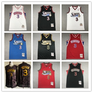 Men's Philadelphia 76ers Allen Iverson Mitchell & Ness Black 1997-98  Hardwood Classics Tattoo Swingman Jersey