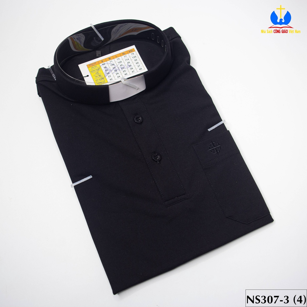 High-quality Short-Sleeved Black Priest Neck T-Shirt NS307-3 Teacher ...