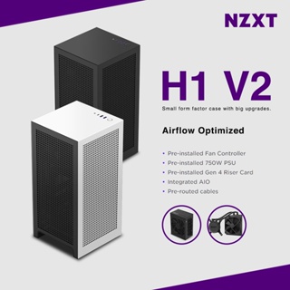NZXT H1 v2 Mini-ITX Case with AIO & PSU - White Tempered Glass