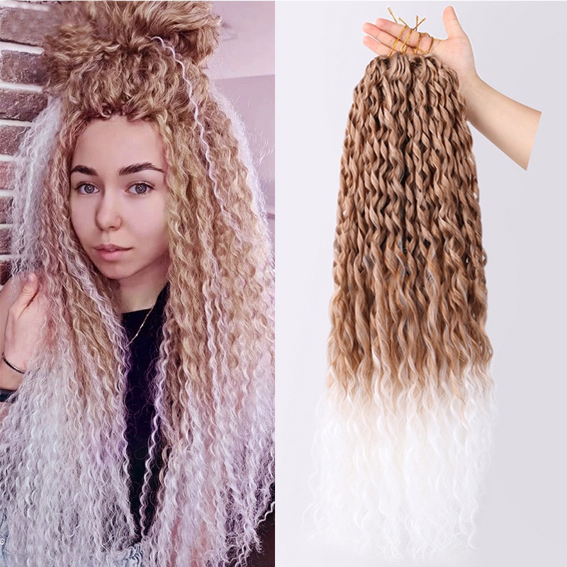 24 inch Synthetic Crochet Braids Curly Loose Water Wave Braiding Hair  Extensions For Women