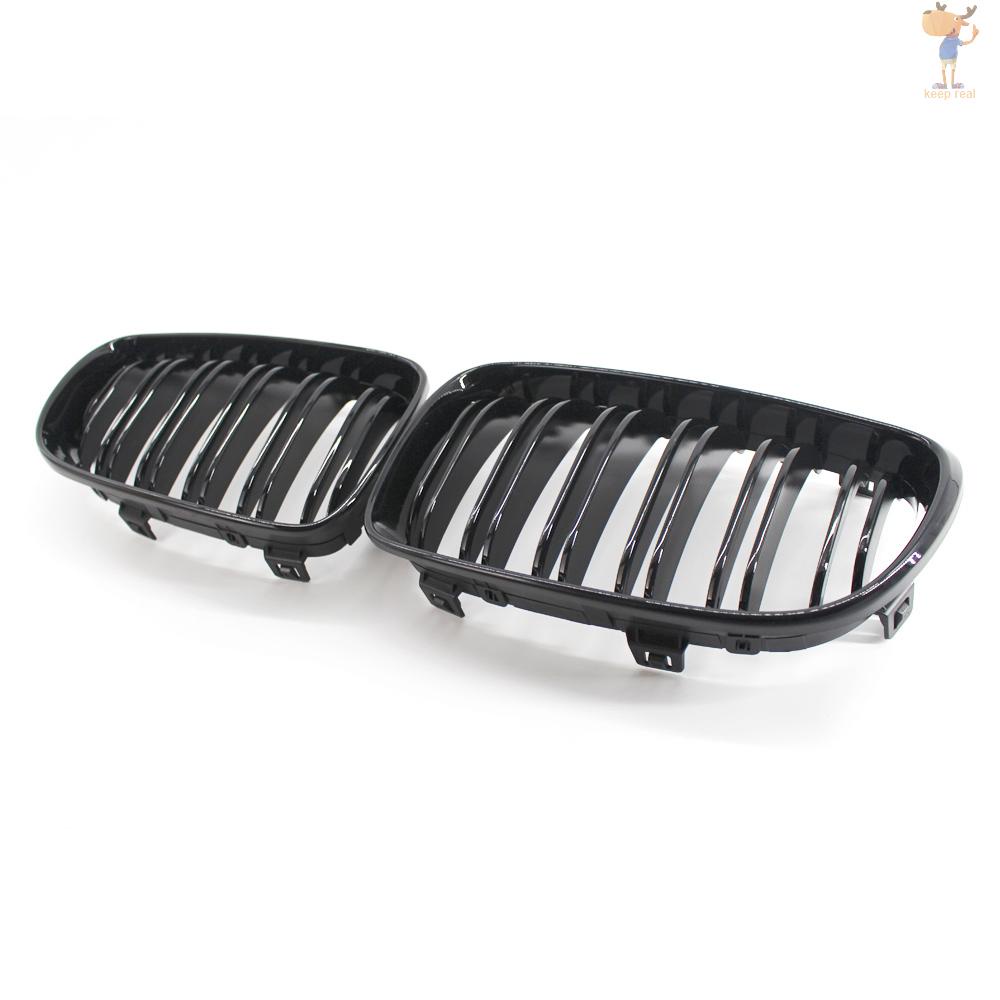 2Pcs Gloss Black Front Bumper Hood Kidney Grille Racing Grille Replacement for BMW 1-Series E81 E87 2008-2011   MOTO5.25