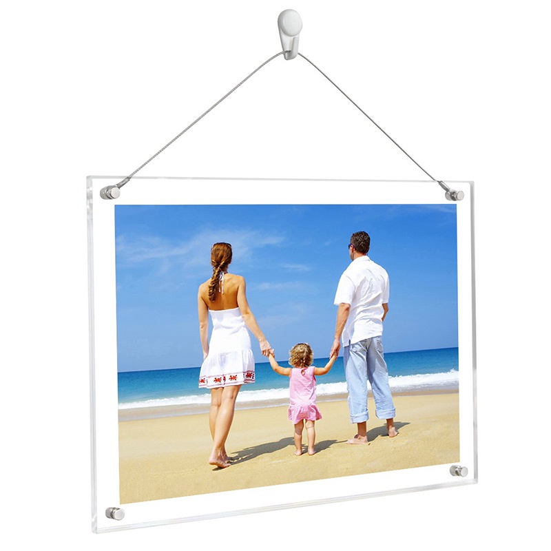 A4/A3 EDGE POLISHED Clear Acrylic Wall Mount Floating Picture Frame ...