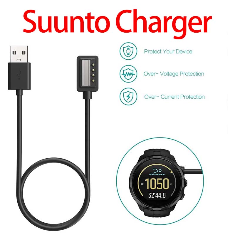 Charger for Suunto Spartan Ultra HR Spartan Sport Wrist HR Suunto 9 Suunto D5 Suunto EON Core USB Charging Cable Clip Cradle 100cm GPS Watch Accessories Shopee Singapore