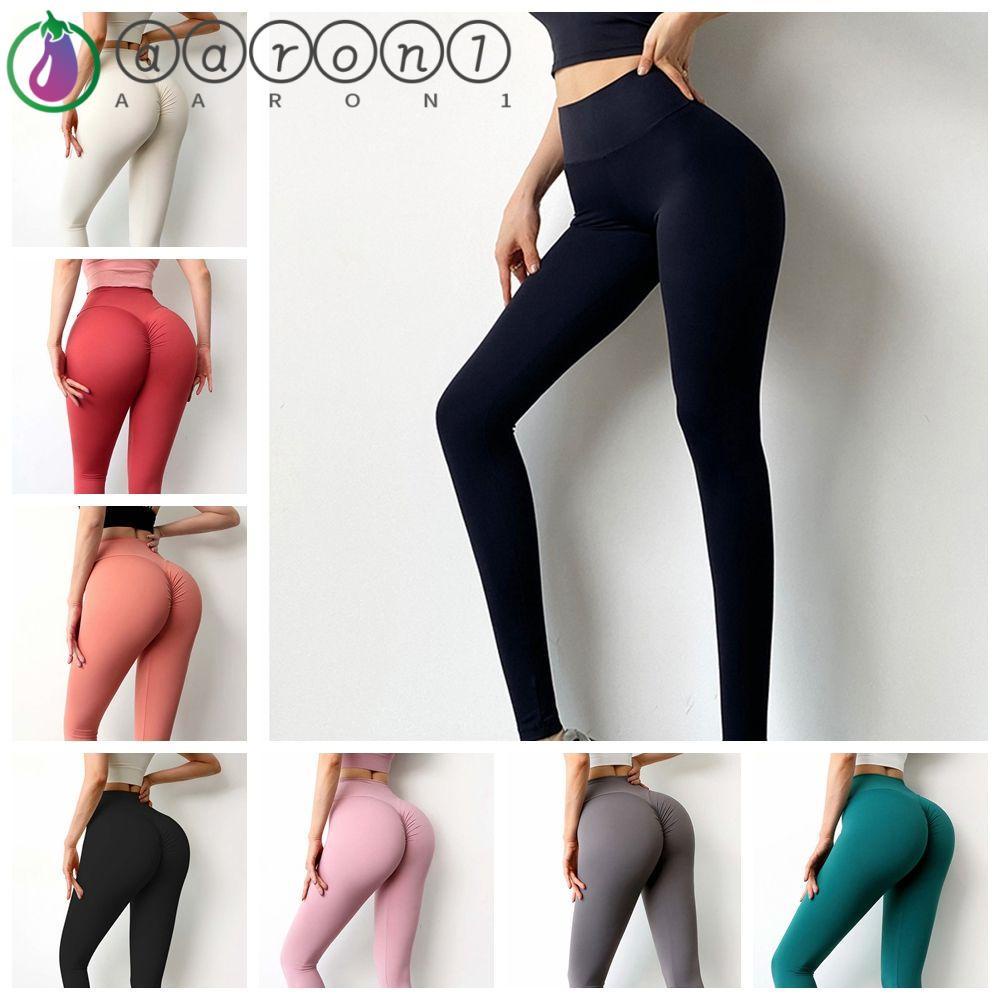 AARON1 Women Leggings Sport Workout Pants Yoga Pants Gym Clothing Hip Push  Elastic Scrunch Butt High Waist Fitness Long Pants/Multicolor