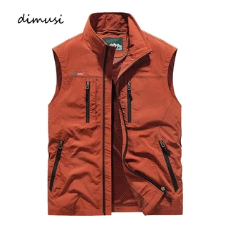 Men Fishing Vest Mesh Vest Sleeveless Jacket Zipper Waistcoat Multi Pocket  Tops^