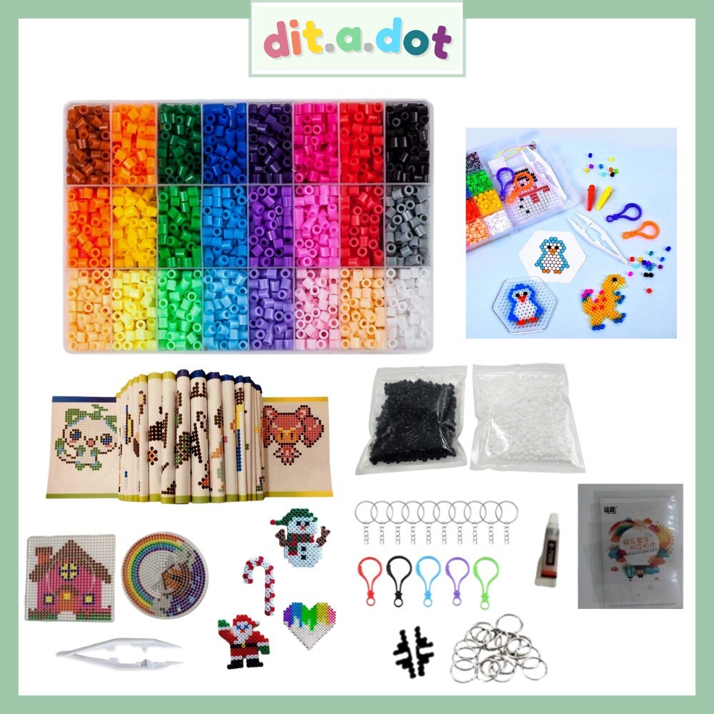 [SG] DitaDot Perler Beads 24 Colour 5mm Set Iron Hama Beads Fuse Beads ...