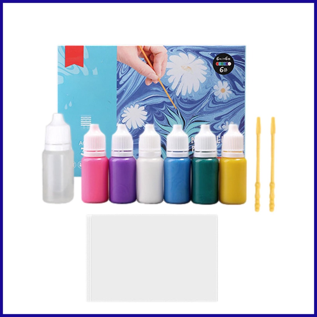 Water Marbling Paint Set Magic Water Painting 6 Colors Marble Drawing Doodle Set Art Supplies