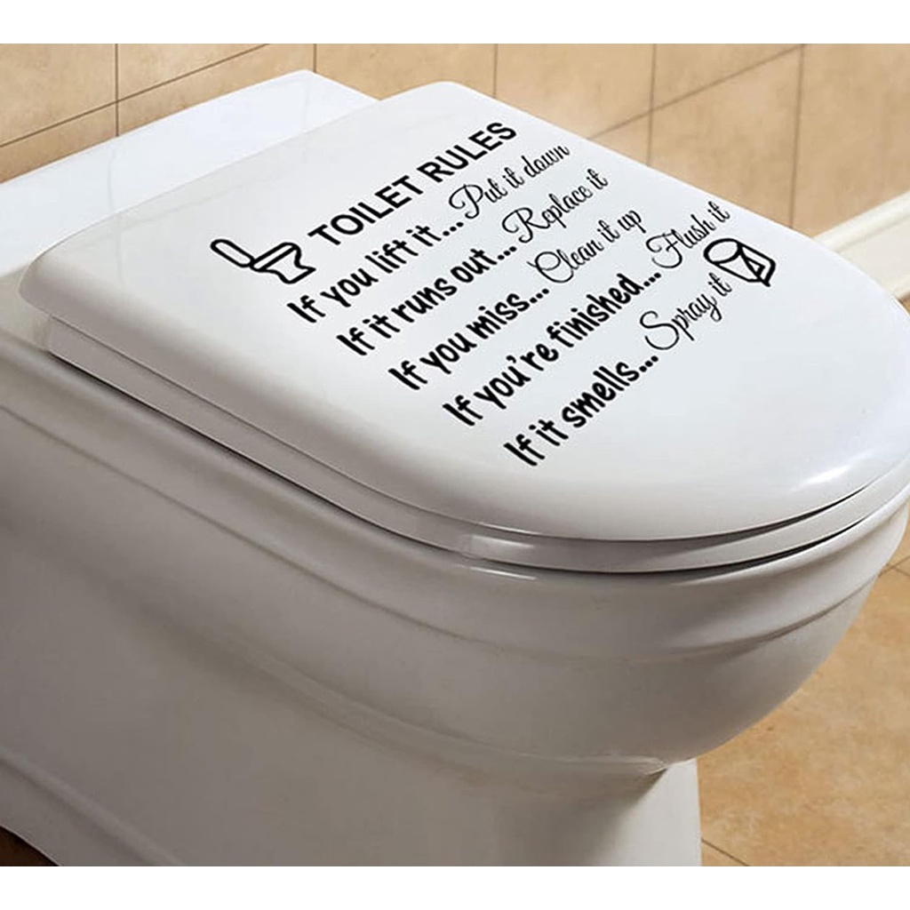 Vinyl Wall Decal Home Stickers Toilet Rules Wall Bahrain