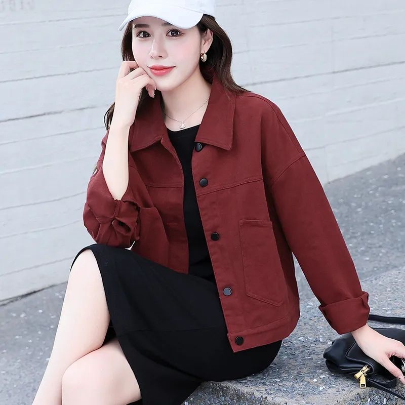 Casual short jacket 2022 spring and autumn new Korean style foreign style age reducing thin jacket jacket denim jacket f Shopee Singapore