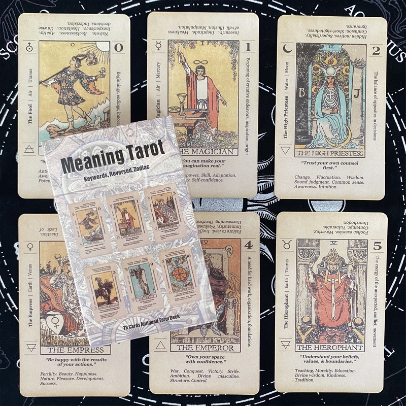 Tarot Card With Meaning On Them Beginner Tarot Keyword Antiqued Tarot 