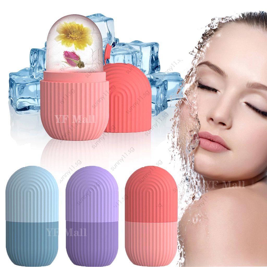Silicone Ice Massage Face Contour Cooling Capsule Beauty Roller Tool