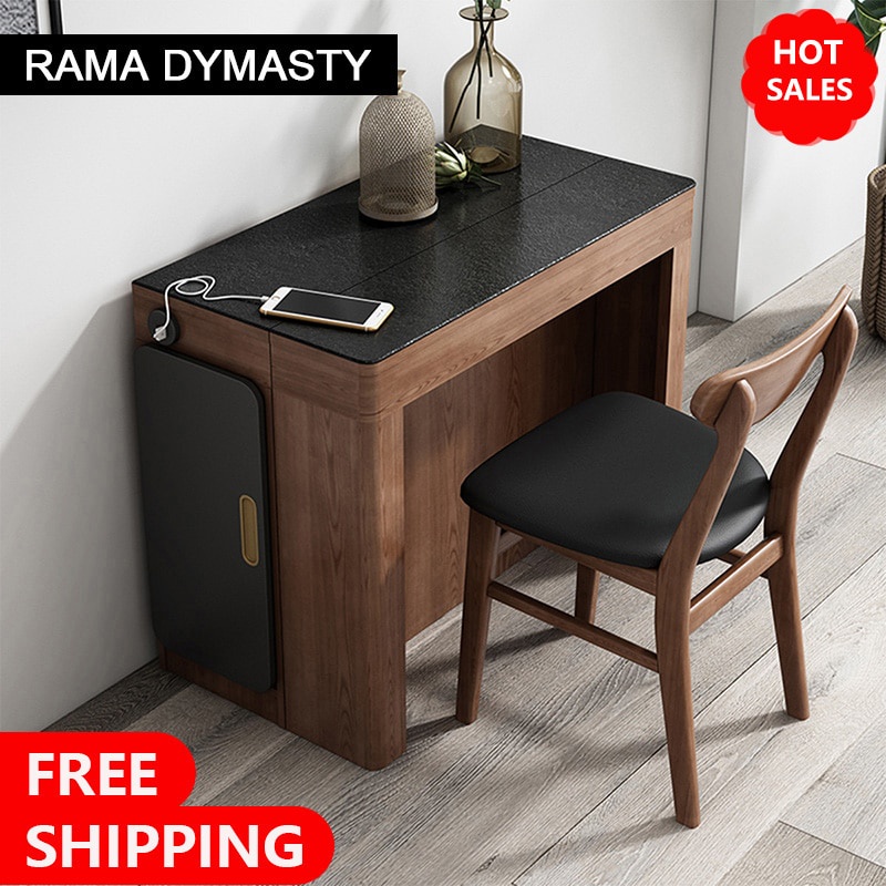 Nordic Slate Folding Small Dining Table Dining Chair Small Apartment ...