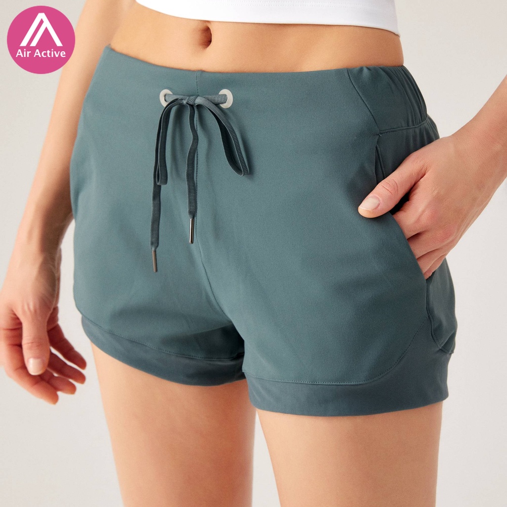 AIR ACTIVE Side Pocket Yoga Shorts Super Soft Buttery Casual Women Sports Shorts Pants