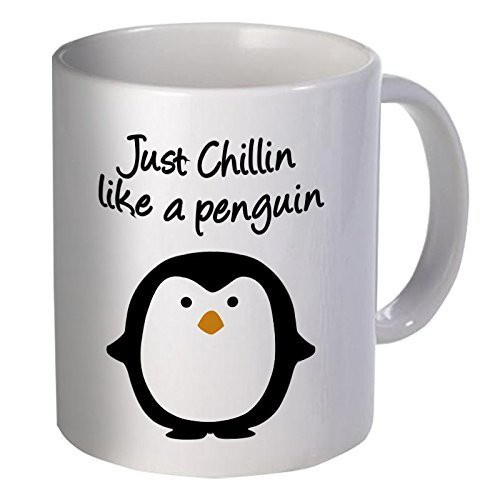 Personalized Coffee Mug Just Chillin Like A Penguin, Customized