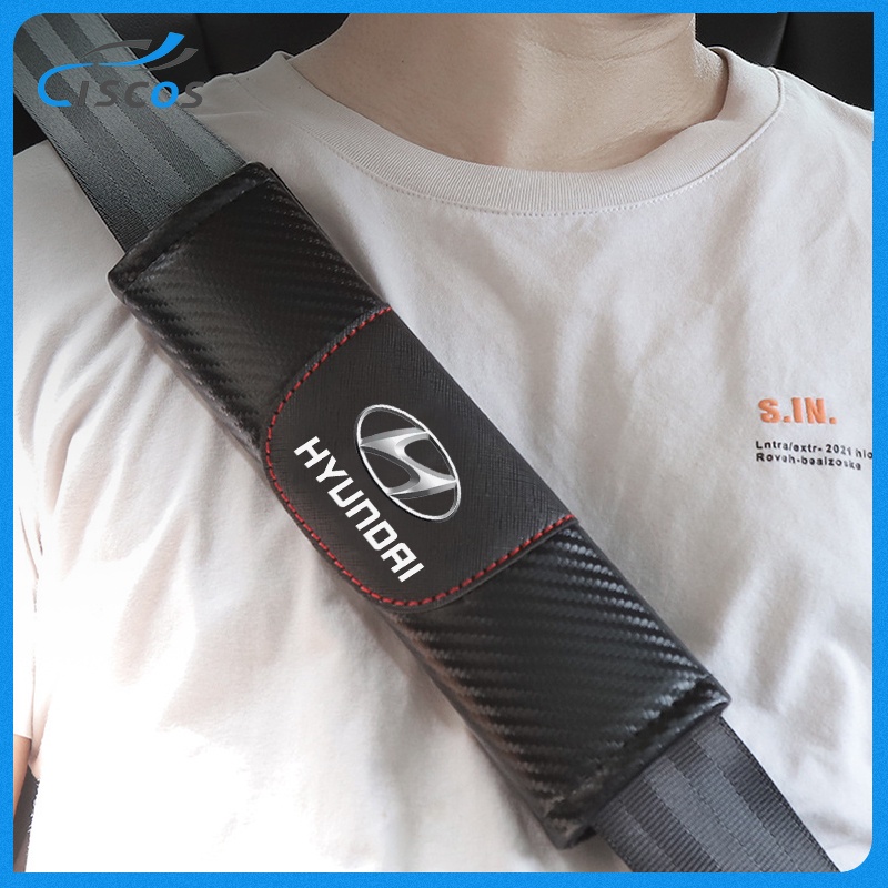 Ciscos Car Seat Belt Cover Pad Carbon Fiber Leather Car Accessories