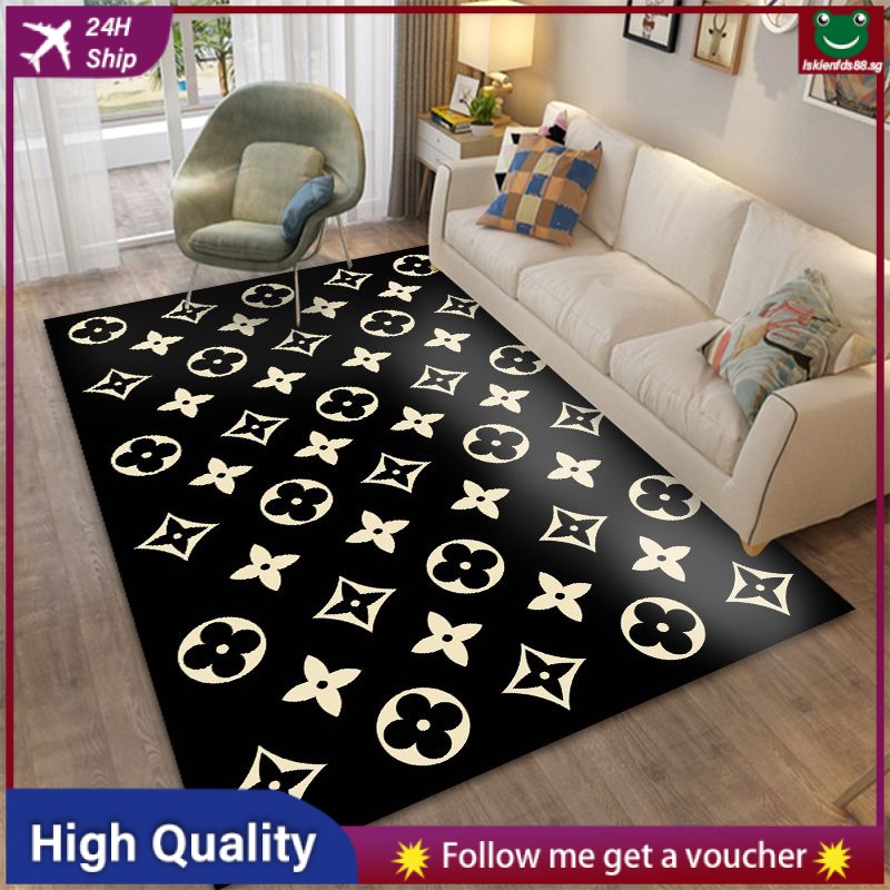 Household Square Floor Mats Marble Pattern Bedroom Bedside Blanket European Style Living Room Carpet