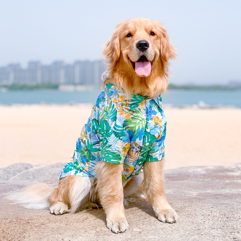 InnoPet Dog Clothes Pet Clothes Dog Shirt for Golden Retriever Labrador Summer Thin Style Polyester Material Hair Loss Prevention Abrasionproof Hawaii Beach Shopee Singapore