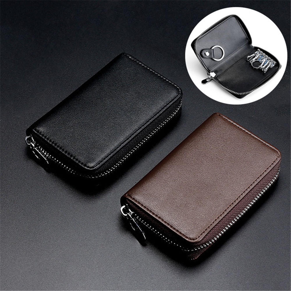 Fashion Leather Wallet Car Key Holder Case Keychain Bag Zip Pouch With ...