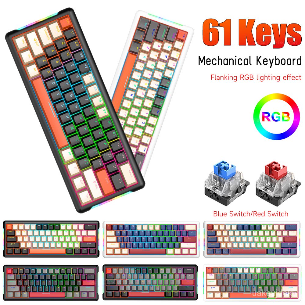 61 Keys Mechanical Keyboard TypeC Interface 1000mAh Gaming Keyboard