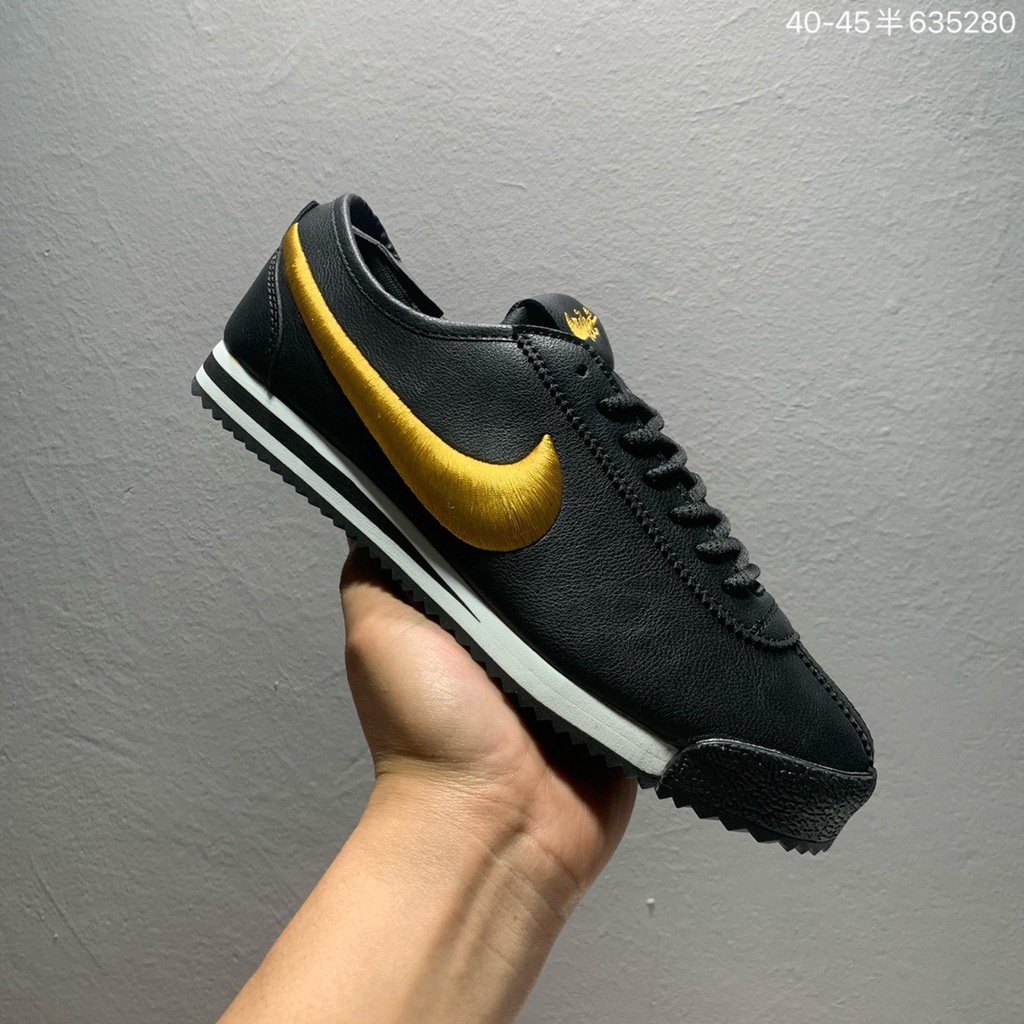 All black nike cortez on sale nylon