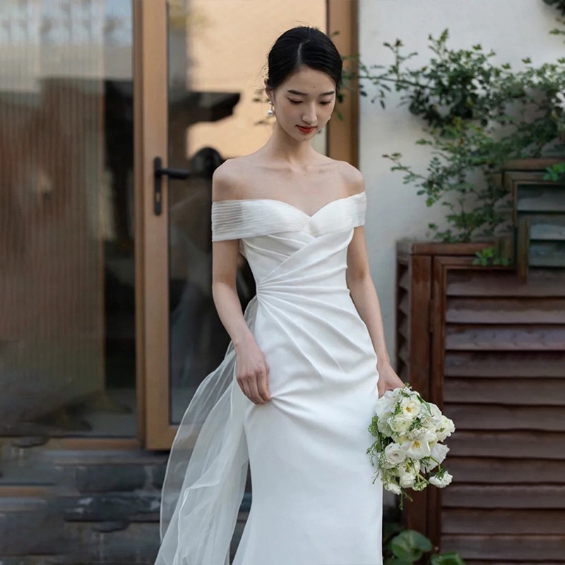 White summer sales wedding dress