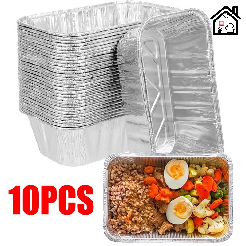 10Pcs Multipurpose Air Fryer Food Grade Aluminum Foil Tin Tray