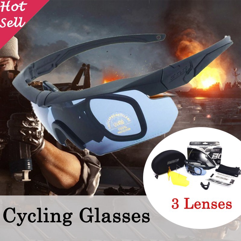 ESS Crossbow 3 Lens Tactical Shades Glasses Cycling Sunglasses Goggles ...