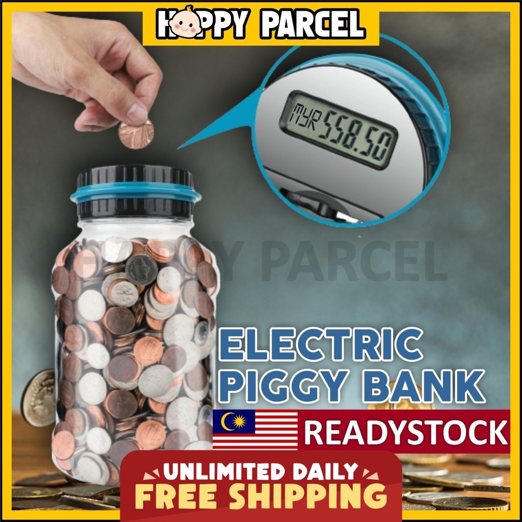 [MYR Automatic Counter] Electronic Piggy Bank LCD Tabung Budak Digital Coin Savings Counting