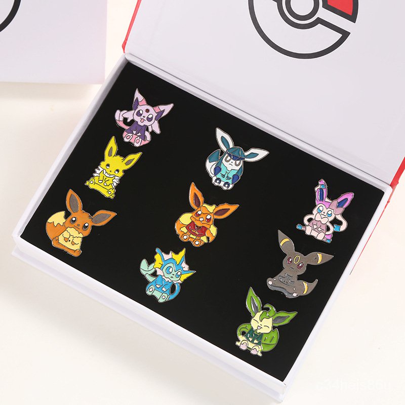 Pokémon Eeveelution Sylveon Cartoon Anime Eevee Evolutions Set Enamel Lapel  Pin