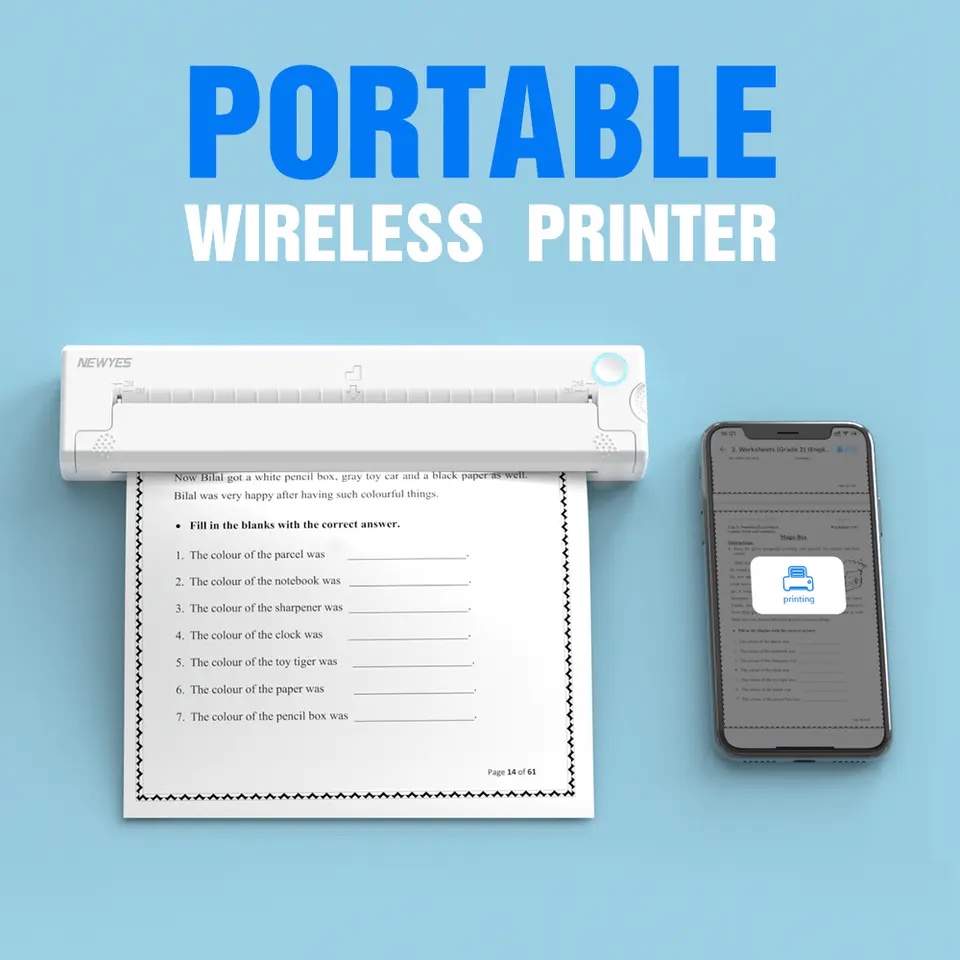 A4 size Wireless BT Mini Printer Document Smart A4 Size Portable ...