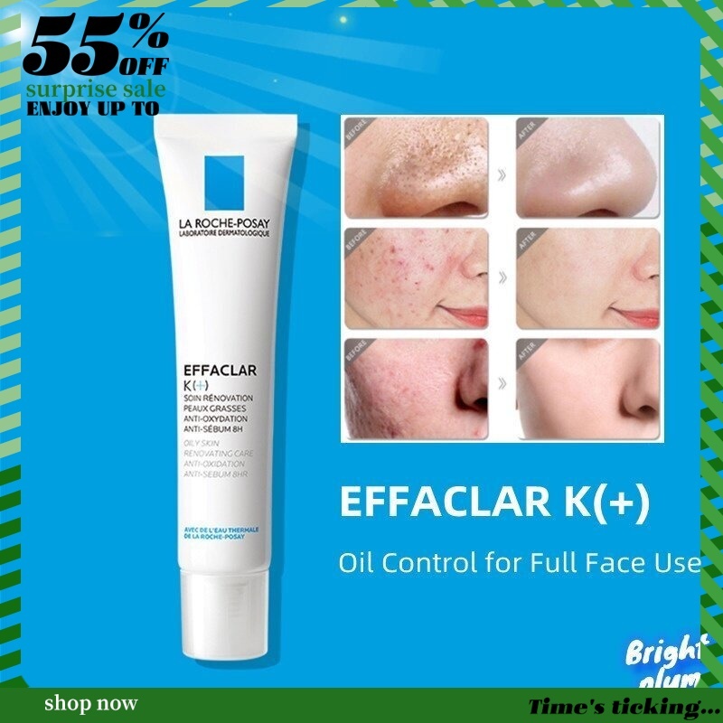 La Roche Posay EFFACLAR K+ Acne Treatment Cream Salicylic Acid Lotion Pimple Blackhead Oil 