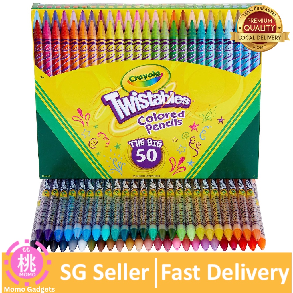 Crayola Twistables Colored Pencil Set (50pc), Kids Art Supplies