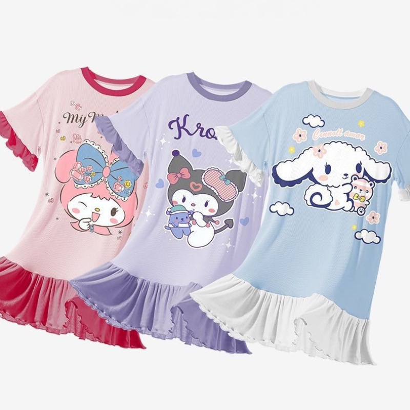 Kuromi Pajama for Kids Girrl Melody Cinnamoroll Summer Thin Cute ...