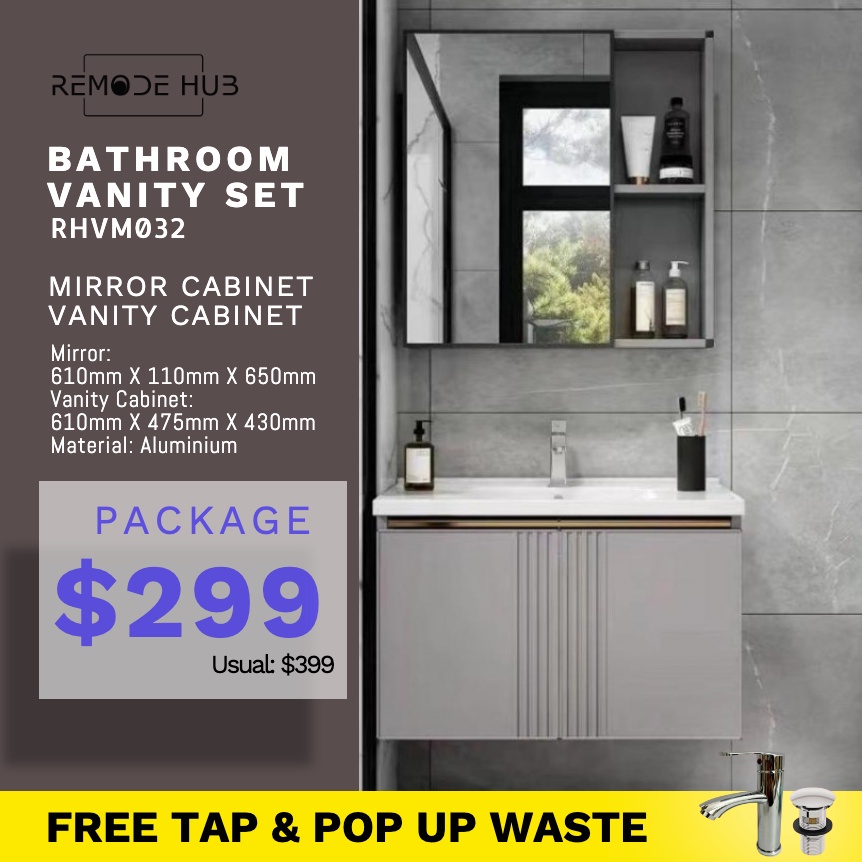 zuishanga.sg Bathroom Vanity Cabinet Set (Top & Bottom) | Shopee Singapore