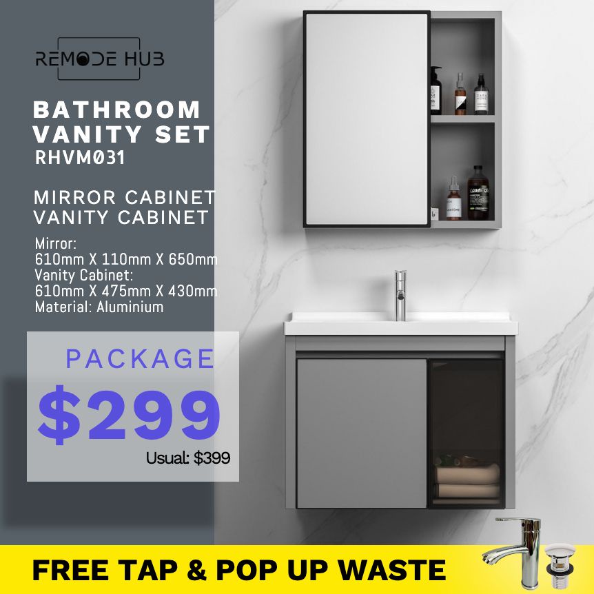 SG STOCK Bathroom Vanity Set RHVM031 (Top & Bottom) Shopee