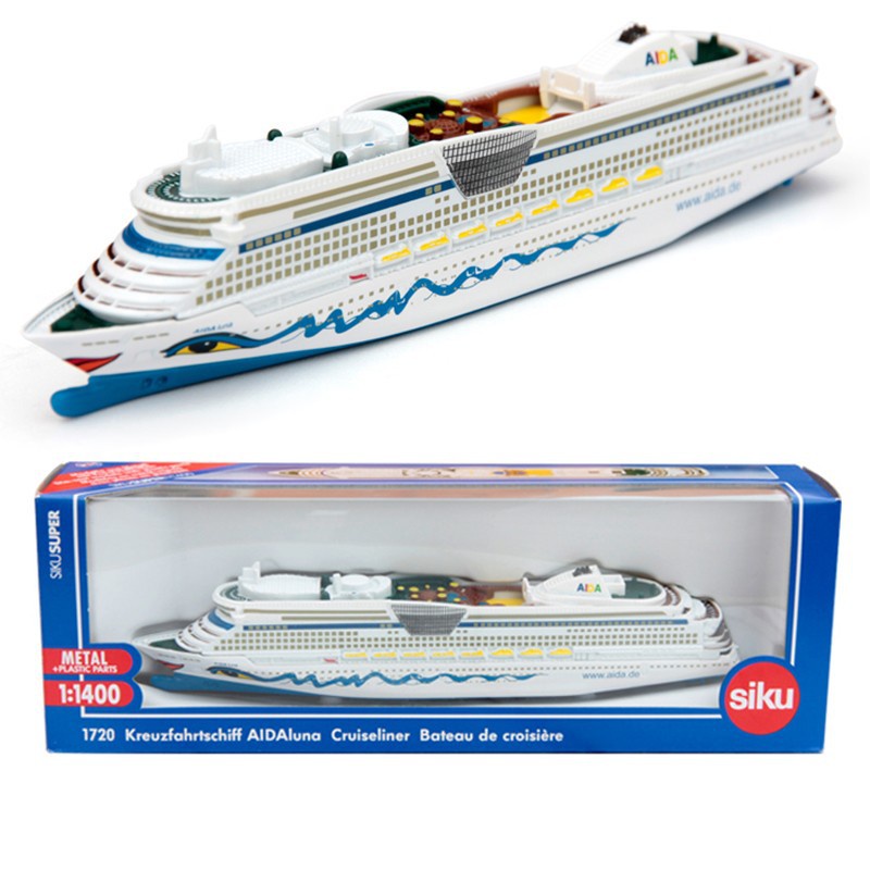 Siku 1720 Toy Cruise 1 1400 Metal Plastic Blue White Luxury Cruise Ship Yacht Children s Toy Collection Model Shopee Singapore