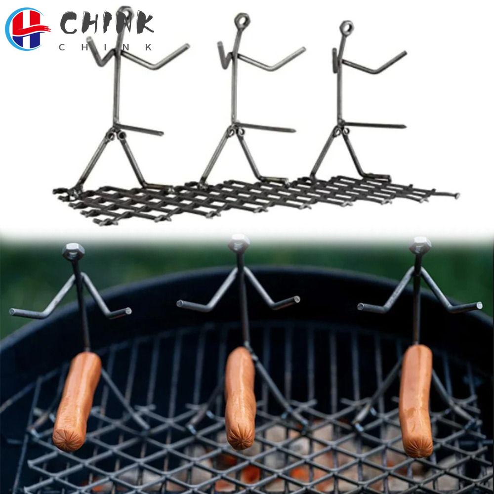 CHINK Barbecue Sausage Holder, Metal Tool Hot Dog Roaster Rack, New